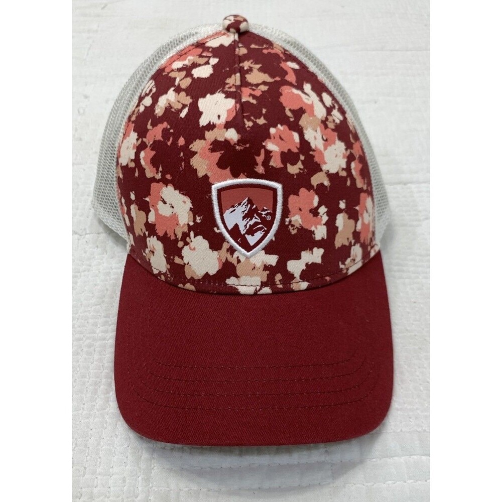 Kuhl Womens Pink Floral Trucker Hat Mesh Snapback Outdoor Cap Gorpcore Hiking